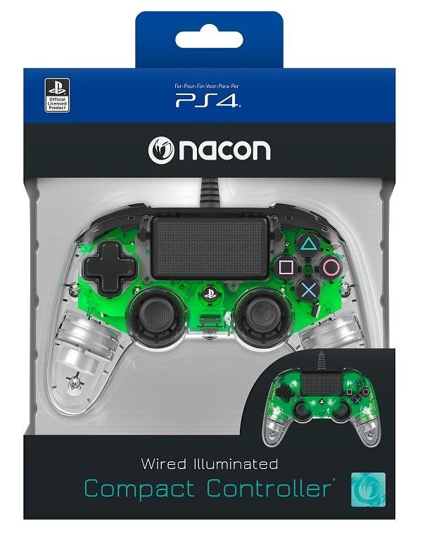 Nacon Wired Compact Controller Ovladac Pro Playstation 4 Pruhledny Zeleny Bohemia Computers