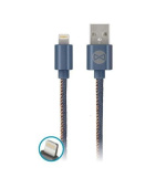 Datový kabel Forever Jeans USB/Lightning 1m 2A modrý