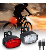 Solight set nabíjecích cyklo svítilen, 160lm přední, zadní červená, Li-Ion, USB