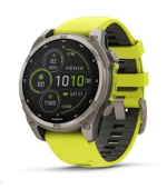 Garmin - fenix 8 Solar Sapphire - 47 mm - Titanium with Amp Yellow | Graphite Silicone Band, EU