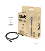 Club3D Kabel USB4 v2 Typ-C, 80Gbps, Certifikovaný kabel, 4K540Hz, 16K60Hz, PD 240W, 1m