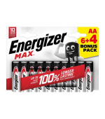 BAZAR - Energizer LR6/10 Max AA 6+4 zdarma - Poškozený obal (Komplet)