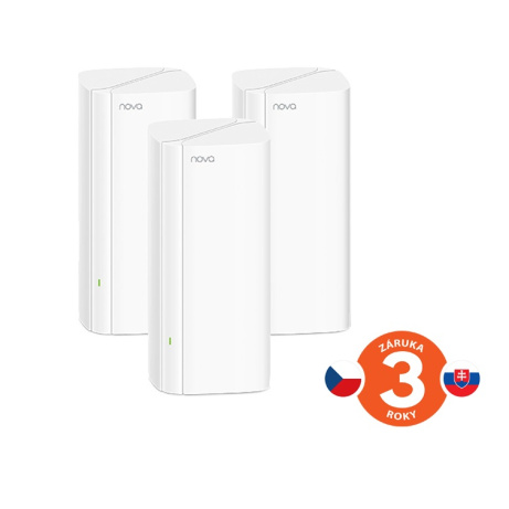 Tenda Nova EX12 (3-pack) WiFi6 AX3000 Mesh Gigabit system, 9xGLAN/GWAN, WPA3, VPN, SMART CZ aplikace