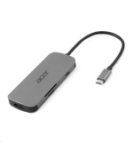 ACER Dokovací stanice 7IN1 TYPE C DONGLE: 1x HDMI, 1x DP, 1x USB-C,2x USB3.2, 1x RJ-45,1x 3.5mm audio port