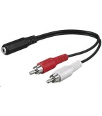 PREMIUMCORD Kabel audio 3,5mm Jack - 2x Cinch 1,5m (F/M, stereo)