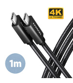 AXAGON BUCM32-CM10AB, SPEED+ kabel USB-C <-> USB-C, 1m, USB 20Gbps, PD 100W 5A, 4k HD, ALU, oplet, černý