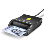 BAZAR - AXAGON CRE-SM3N, USB-A FlatReader čtečka kontaktních karet Smart card (eObčanka), kabel 1.3m - Poškozený obal (K