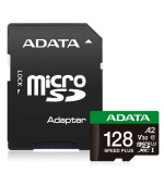 ADATA MicroSDXC karta 128GB Speed Plus, U3, C10, A2, V30 (R:180/W:160 MB/s) + SD adaptér