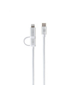 Dual Cable USB-C C/L Mfi 100cm white