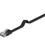 PremiumCord Plochý patch kabel UTP RJ45-RJ45 CAT6 2m černá