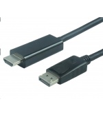 PREMIUMCORD Kabel DisplayPort 1.2 na HDMI 2.0, pro rozlišení 4Kx2K@60Hz, 2m