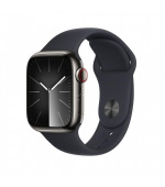 APPLE Watch Series 9 GPS + Cellular 45mm Graphite Stainless Steel Case with Midnight Sport Band - S/M