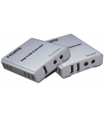 PremiumCord HDMI KVM extender s 2xUSB na 60m s audiem přes jeden kabel Cat5/6