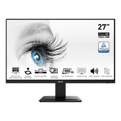 MSI Pro/MP273A/27"/IPS/FHD/100Hz/1ms/Black/3R - rozbalen - PRO MP273A