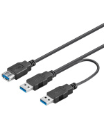 PremiumCord USB Y kabel A/Male + A/Male + A/Female