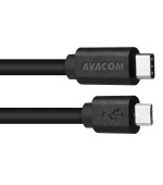 AVACOM datový a nabíjecí kabel USB Type-C - Micro USB, 100cm, černá