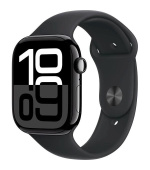 Apple Watch Series 10 GPS + Cellular 42mm Jet Black Aluminium Case with Black Sport Band - M/L