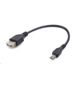 GEMBIRD Kabel USB 2.0 A-Micro B, OTG, 15cm (F/M, pro tablety a smartphone)