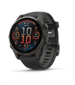 Garmin fenix® 8 – 43 mm, AMOLED, Sapphire, Carbon grey DLC titanium, Black / Pebble grey se silikonovým řemínkem, EU