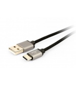 GEMBIRD Opletaný USB-C - USB 2.0,  M/M, 1,8 m, černý