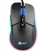 C-TECH herní myš Dawn, casual gaming, 6400 DPI, RGB podsvícení, USB