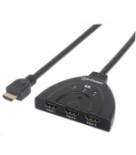 Manhattan HDMI přepínač, 4K 3-Port HDMI Switch, 4K@60Hz, USB Powered, černá