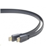 PREMIUMCORD HDMI High Speed + Ethernet plochý kabel, zlacené konektory, 3m