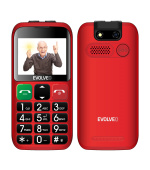 EVOLVEO EasyPhone ET, mobilní telefon pro seniory s nabíjecím stojánkem, červená