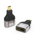 PREMIUMCORD Adapter 8K HDMI Typ A - micro HDMI Typ D, kovová, pozlacená