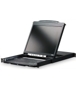 ATEN dual rail console, 19" LCD, rack 19", klávesnice, touchpad