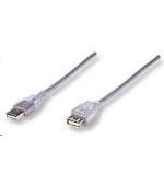 MANHATTAN Kabel USB 2.0 A-A prodlužovací 1,8m (stříbrný)