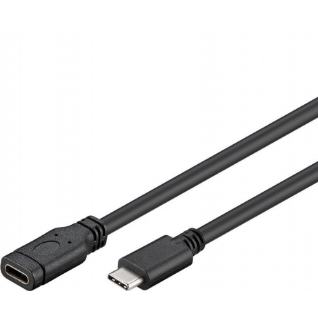 PremiumCord Prodlužovací kabel USB 3.1 konektor C/male - C/female, černý, 2m