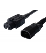 PremiumCord Kabel síťový prodlužovací, IEC320 C14 - C15, 2m