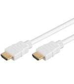 PremiumCord HDMI High Speed + Ethernet kabel,bílý, zlacené konektory, 5m