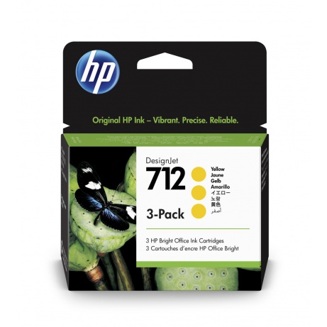 HP 712 Ink. náplň žlutá, trojbalení, 3ED79A