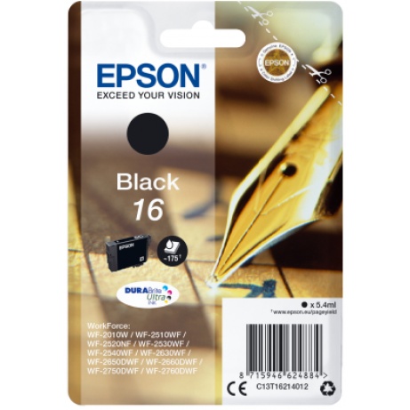 Epson Singlepack Black 16 DURABrite Ultra Ink