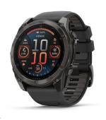 Garmin fenix® 8 AMOLED Sapphire - 51 mm - Carbon Gray DLC Titanium with Black | Pebble Gray Silicone Band, EU