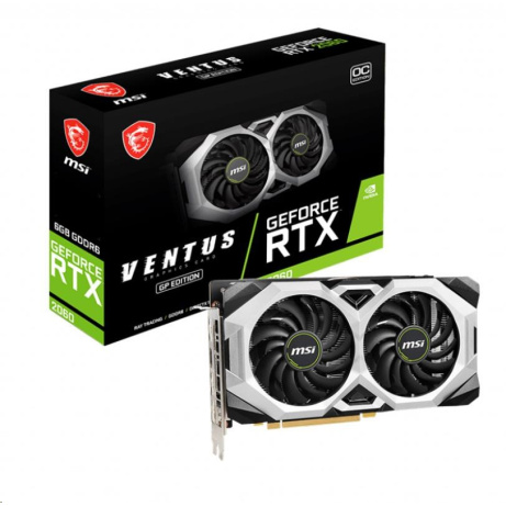 BAZAR MSI VGA NVIDIA GeForce RTX 2060 VENTUS GP OC, RTX 2060, 6GB GDDR6, 3xDP, 1xHDMI - repair-BAZAR