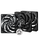 ARCTIC ventilátor P12 Slim PWM PST 3-Pack, 120mm, 4pin, PWM, černá