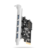 AXAGON PCEU-430RS, PCIe řadič, 4x USB 5Gbps port, SATA napájení, Renesas PD720201, SP