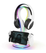 iPega P5P23 Nabíjecí RGB Stojan pro Playstation Portal Remote Player s Držákem na Sluchátka White