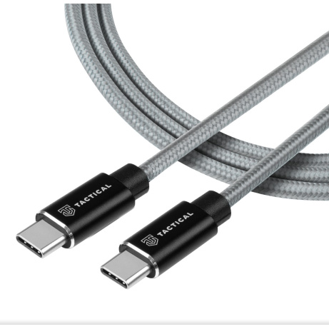 Tactical Fast Rope Aramid Cable USB-C/USB-C 100W 20V/5A 2m Grey