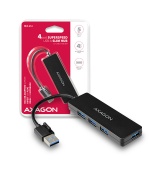 AXAGON HUE-G1A, 4x USB 3.2 Gen 1 SLIM hub, kabel Type-A 14cm napevno