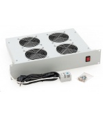 TRITON 19" ventilační jednotka, 4 vent.-230V/140W, termost.,černá,mezi komponenty