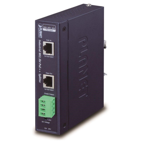 Planet IPOE-173S napájení po ethernetu IEEE802.3bt, 70W, 1xGbE, DIN, IP30, -40 až 75 C