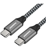 PREMIUMCORD Kabel USB-C (USB 3.2 Gen 2, 3A, 60W, 20Gbit/s) bavlněný oplet, 0,5m