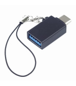 PremiumCord adaptér USB-C male - USB3.0  A female, OTG, černý s očkem na zavěšení