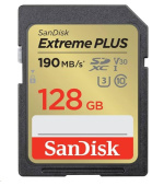 SanDisk SDXC karta 128GB Extreme PLUS (190 MB/s Class 10, UHS-I U3 V30)