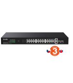 Tenda TEG1128P-24-410W PoE+ Gigabit switch 24x 1Gb/s PoE+ 802.3af/at + 2x SFP + 2x RJ45, 370W, Rack