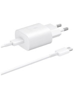 Samsung síťová nabíječka EP-TA800EWE + kabel EP-DA705BWE USB-C, 25W, bílá, (bulk)